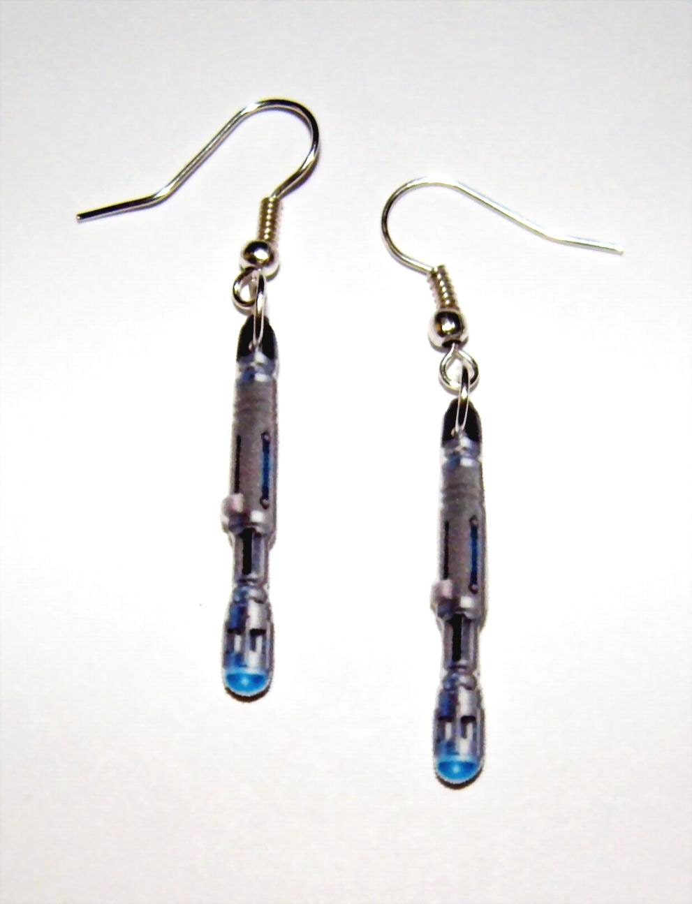 Dr. Who Sonic Screwdriver Earrings, Tardis Matt Smith David Tennant, Darlek