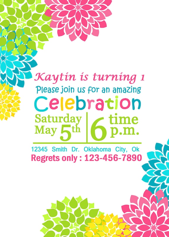 SUMMER Girls Birthday Invitation - PRINTABLE Party Invitation and Thank You Card - Pool Party Il_570xn