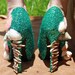 Turqouise Glitter and Seashell Mermaid Pump