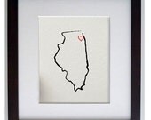 the state of ILLINOIS, CHICAGO, USA 11 x 14 digital print design
