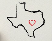 the SALE state of TEXAS, Austin USA 8 x 10 motivational inspirational digital print design art - painted brush strokes
