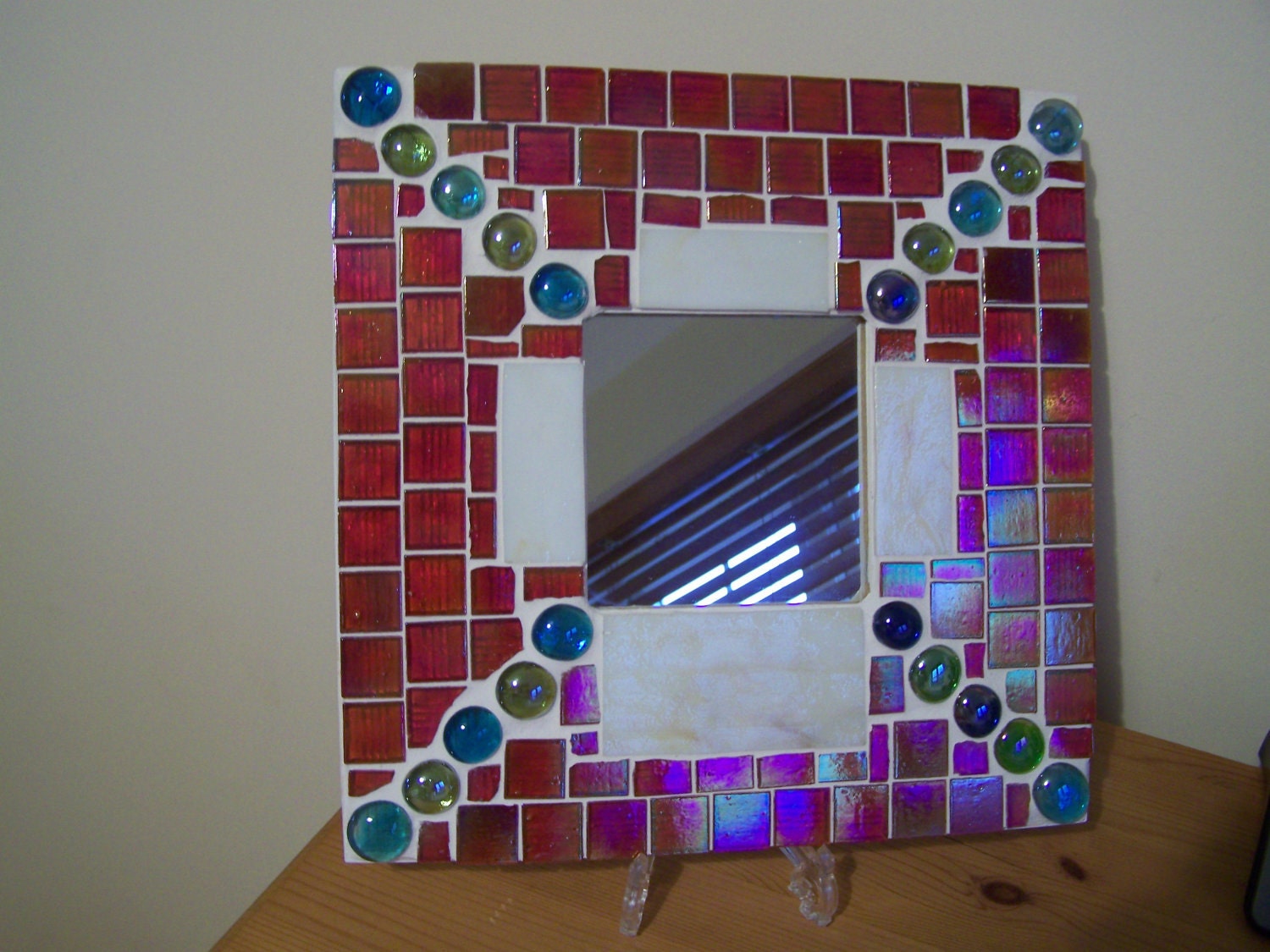 Rapturous Red Mosaic Wall Mirror