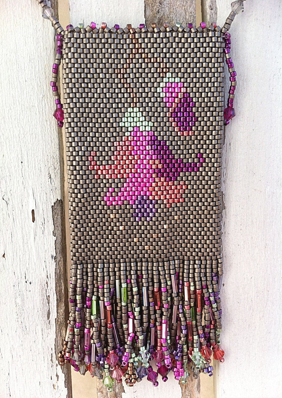 Beaded Amulet Bag - Elegant - Unique - Fun - Necklace - Treat yourself - Give as a gift - or Celebrate.  -