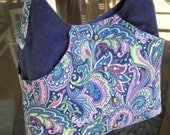 Paisley Crossbody Bag with Blue Crystal Studs and Rivets