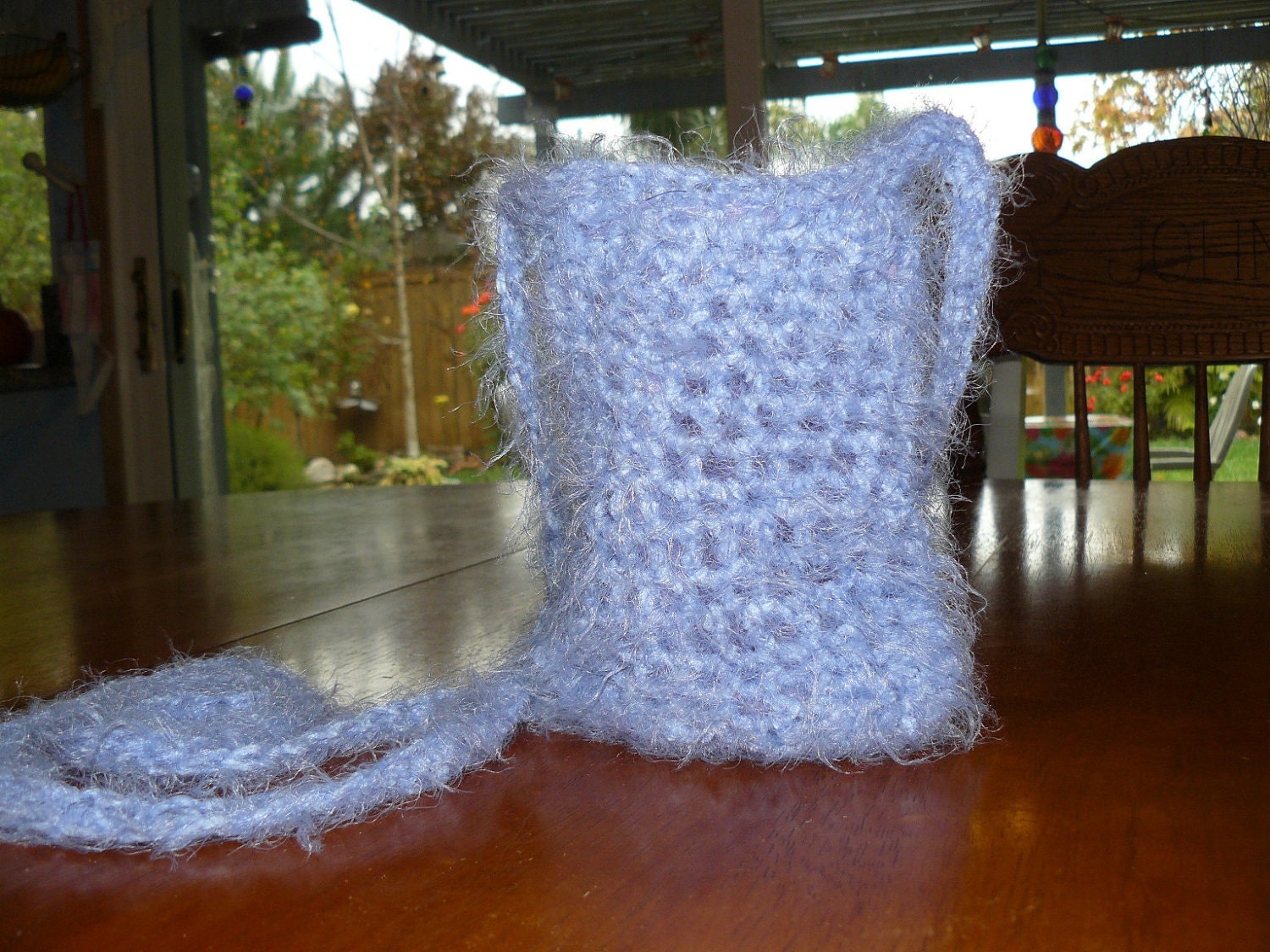 SALE- Periwinkle Crochet iPhone/Smart phone/Eyeglass bag