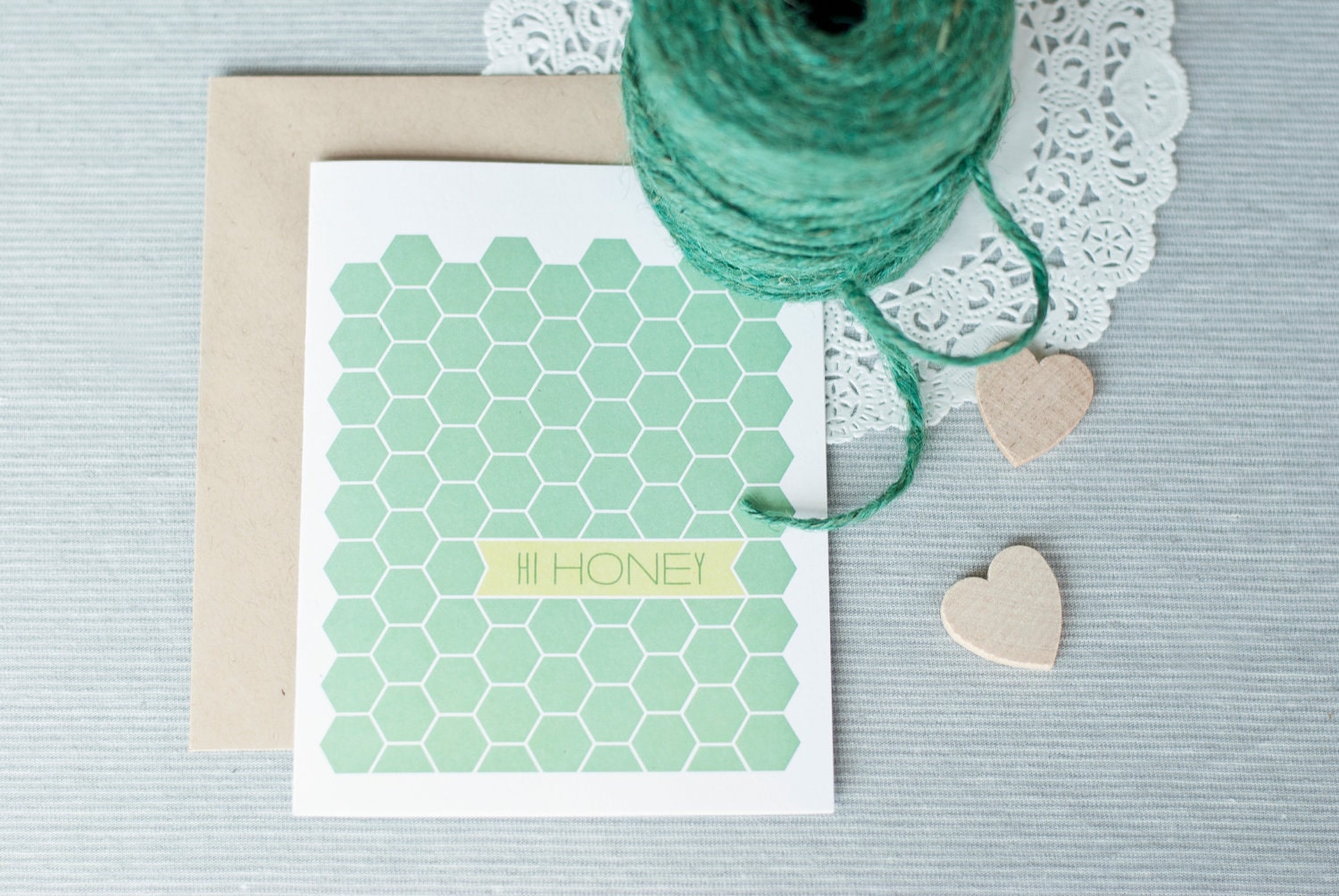 hi honey card // blank notecard