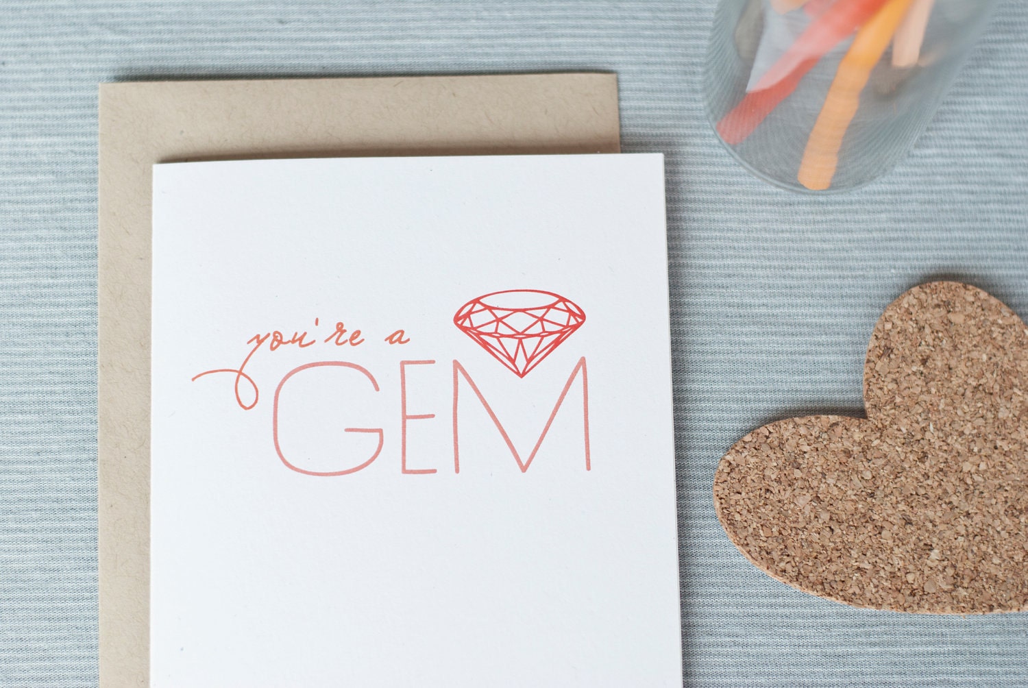 you're a GEM card // blank notecard