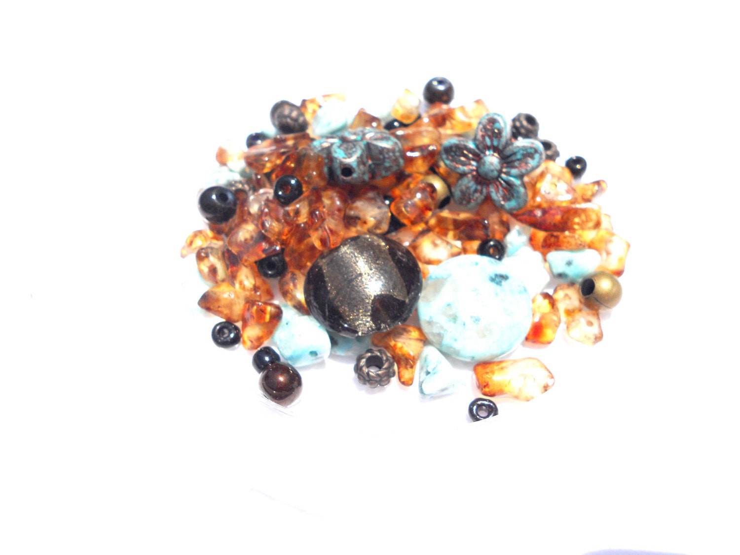 Brown and Blue Bead Soup
