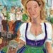 Oktoberfest dirndl study 14 - original oil painting 9.5 x 7 in
