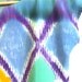 Hand painted SILK shirt. IKAT DIAMOND one of kind, sample - ready to ship.
