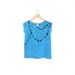 hand painted SILK top.  INK BEADS on light blue.  made to order
