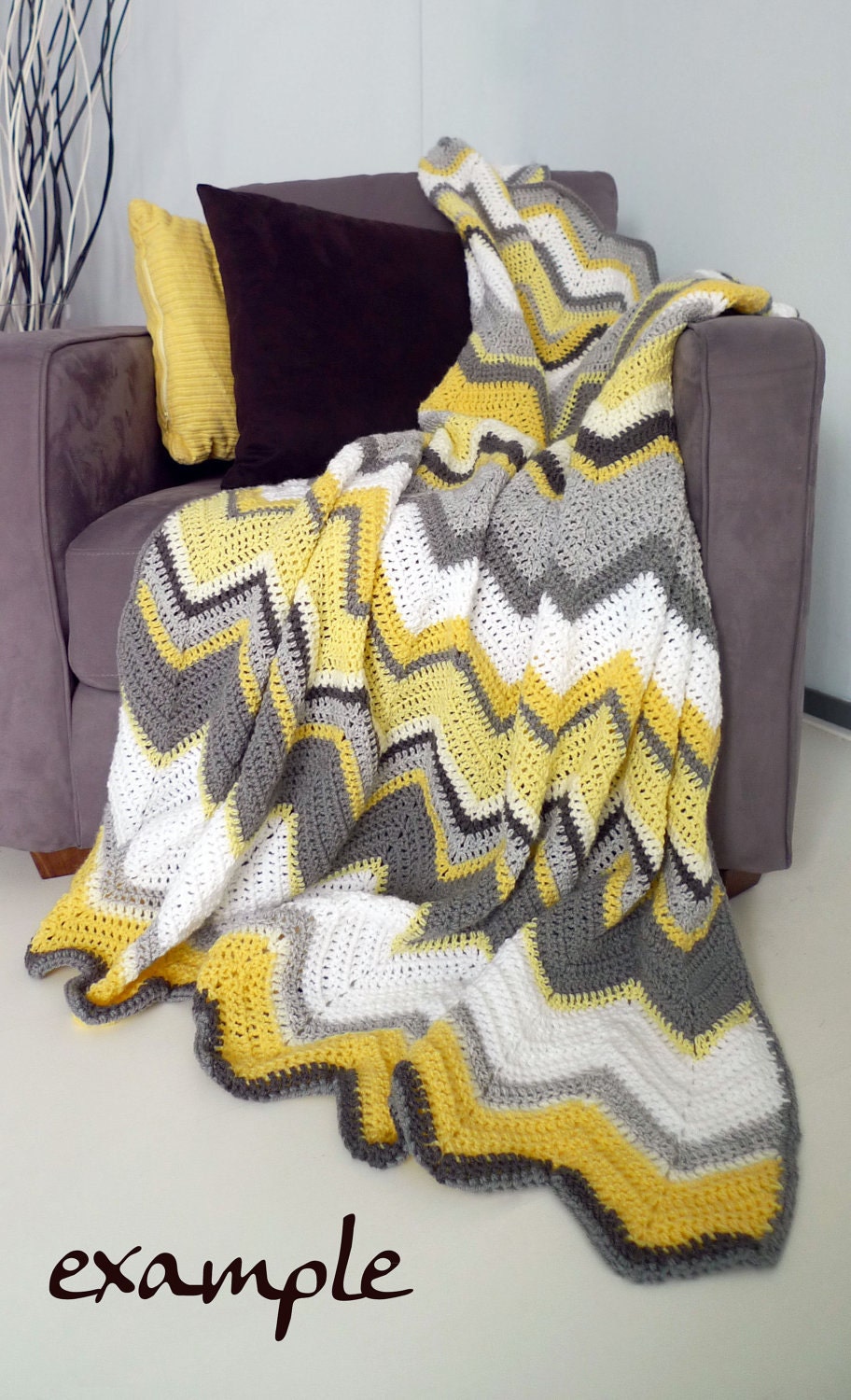 MADE TO ORDER 1-2p afghan crochet chevron blanket