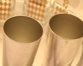Vintage Pair of Silver Aluminum Tumblers by Bascal for your atomic bar area