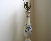 Blue and White Porcelain Floral Lamp