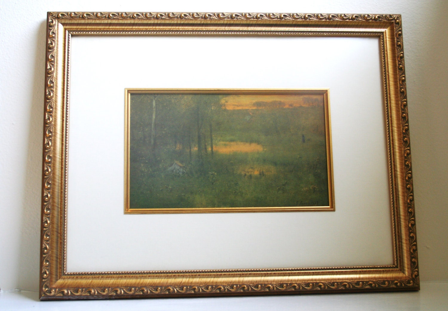 1923 Art Institute of Chicago Numbered Print George Inness Landscape Sunset