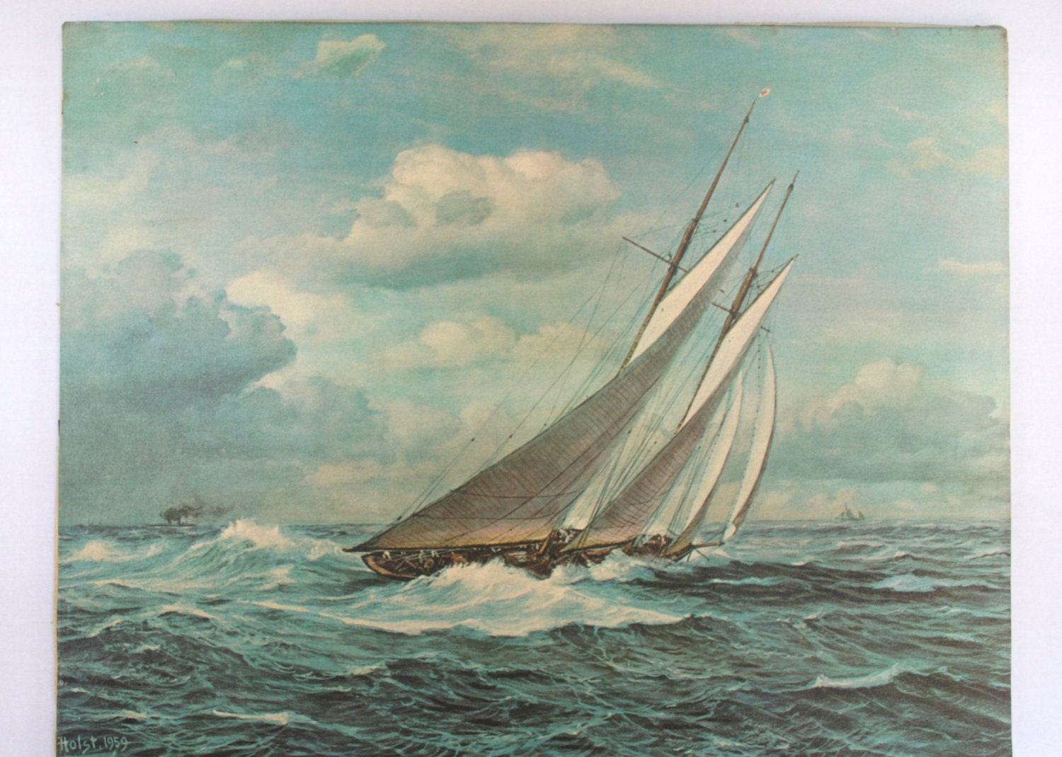 Johannes Holst 1959 Sailboat Print on Canvas