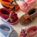 Softee Scootz PDF Pattern Baby Boy or Baby Girl Crochet Cuffed Double Soled Booties Shoes Slippers