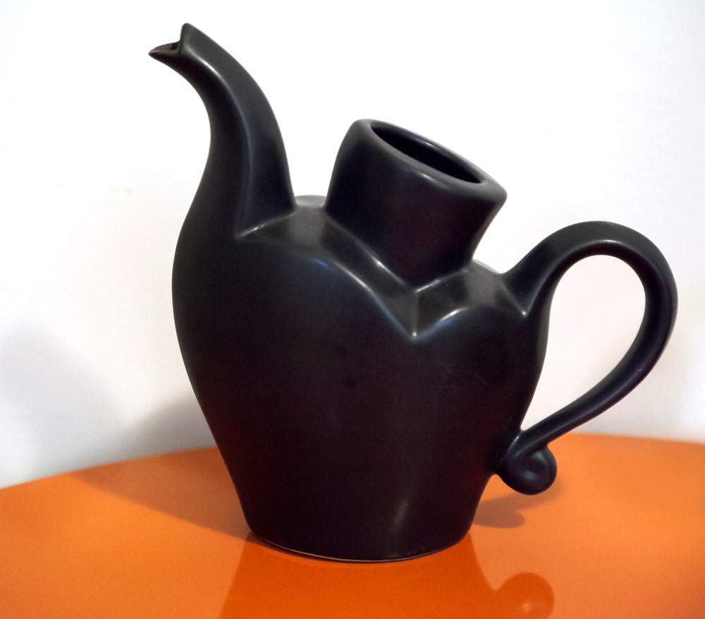 Black Ceramic Pitcher