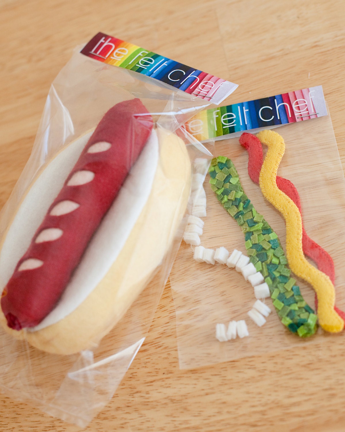 Felt Hot Dog Grill Set - Felt Food - Wool Felt