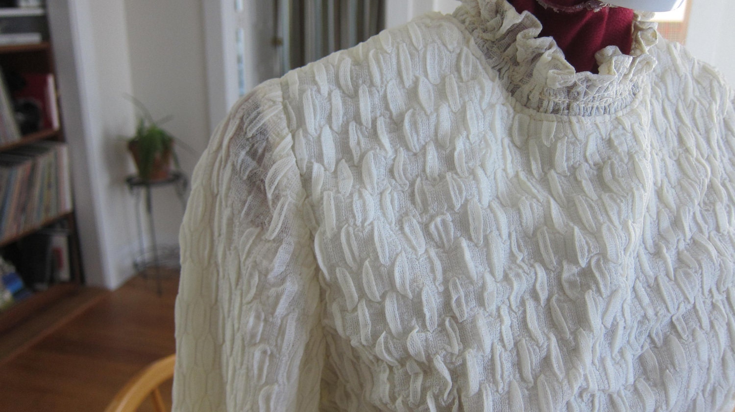1970s Vintage Floral & Chiffon Dress