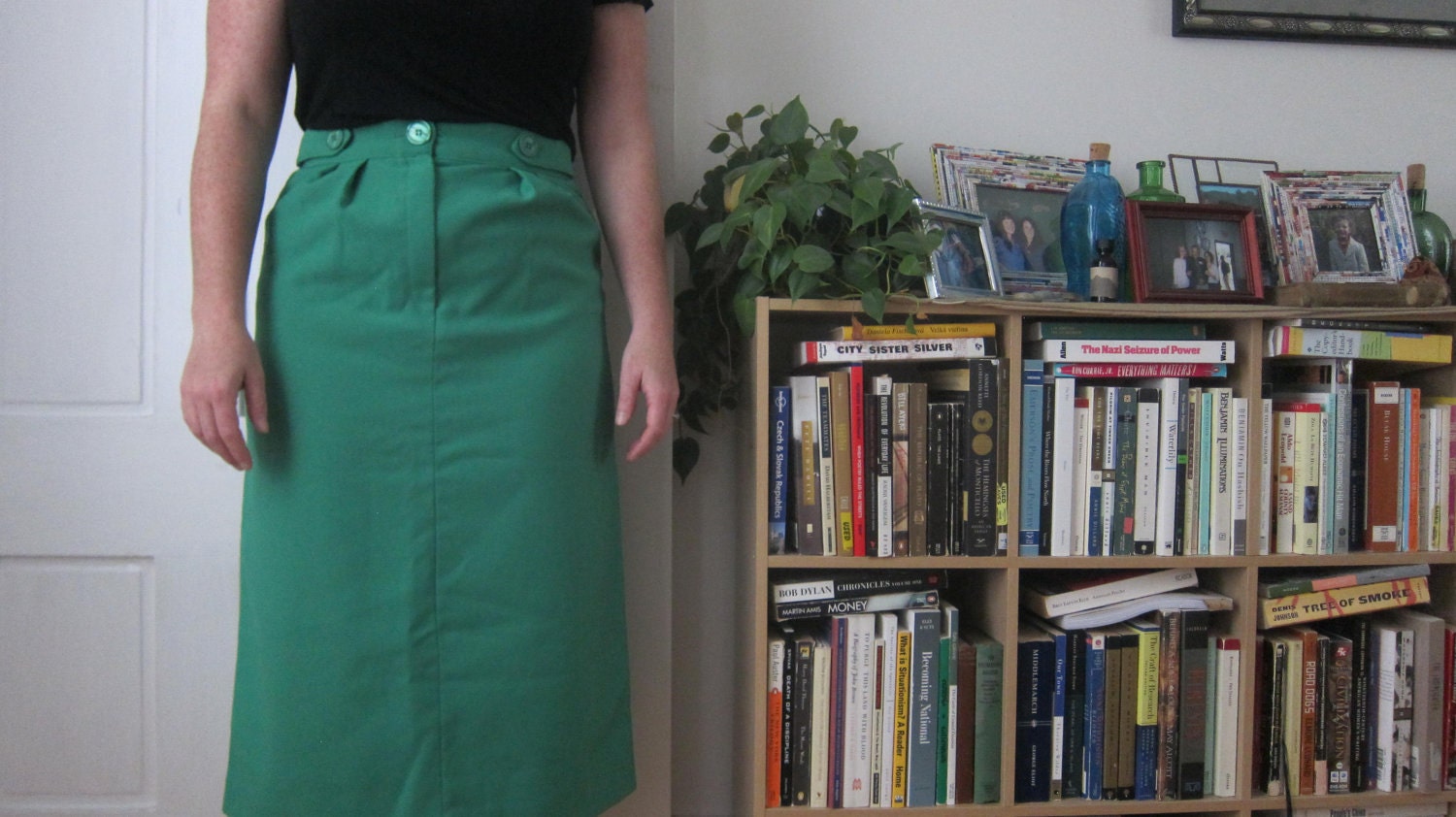 Vintage Kelly Green Pencil Skirt