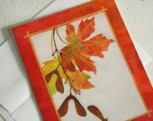 Thanksgiving Card MAPLE LEAF Autumn Harvest Card Botanical Woodland Collage Art Card
