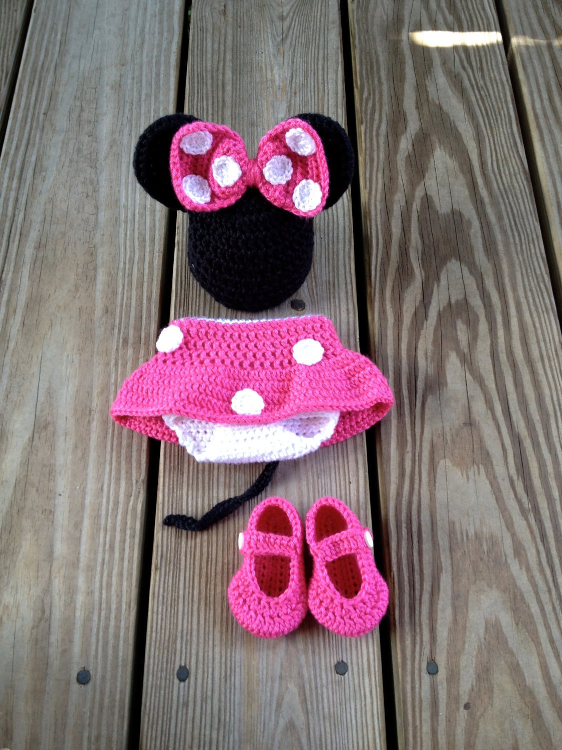 Instant Download PDF Crochet Mouse Outfit Photo Prop Set - 3 Patterns in 1 - 0 to 18 Months - Photography Prop