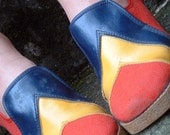 1960s Canvas Shoes Red Blue Yellow Spring Fashion  // "Feel Good Rainbow Shoes" from Lesley's Girls Vintage