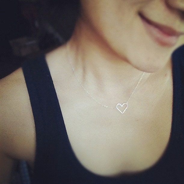 Summer, Beach, Open your Heart Sterling Silver Necklace - Every Day Jewelry