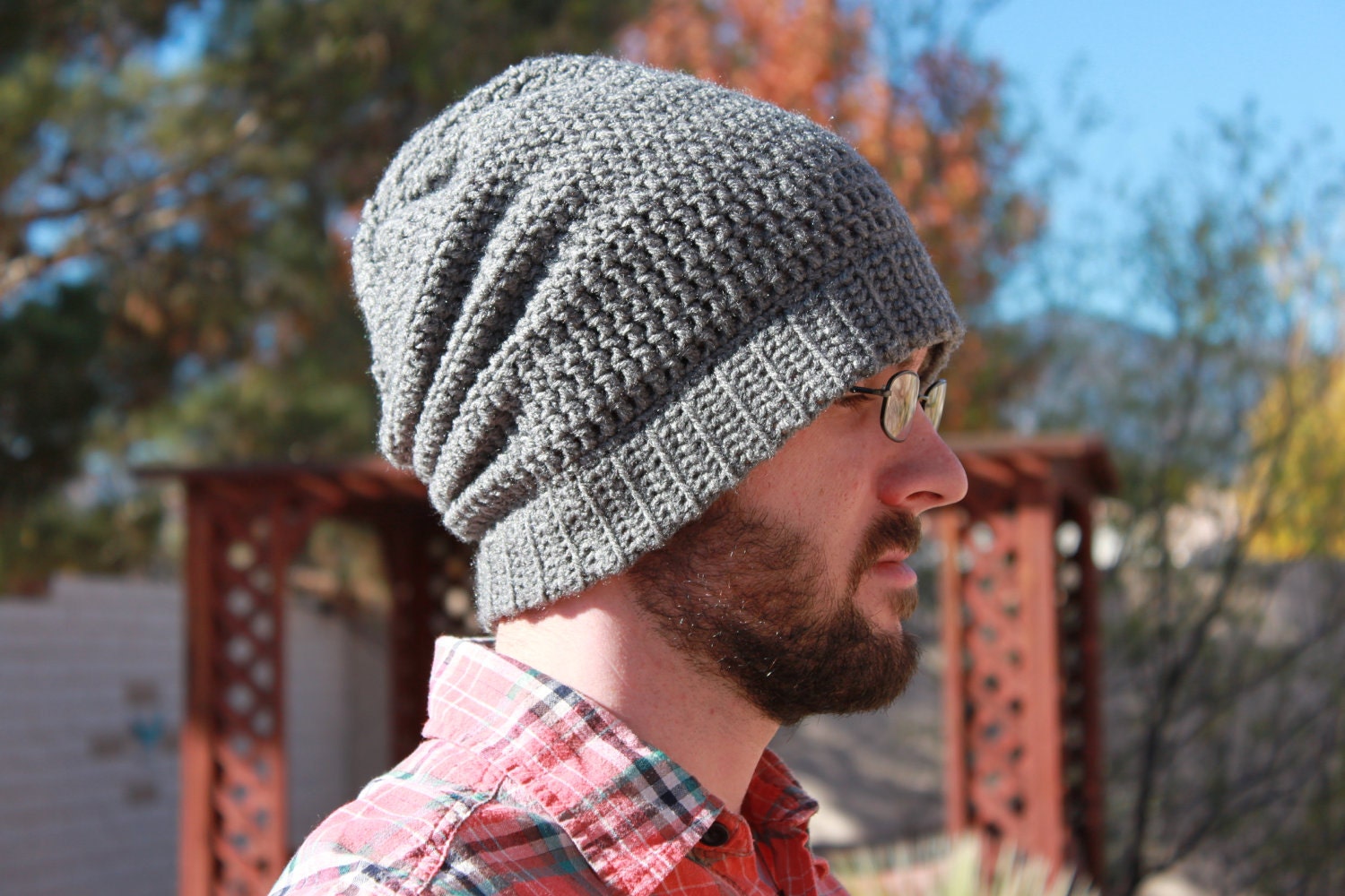 Crochet Slouchie Beanie for Men