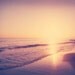 Beach Sunset Art Print - Dreamy Orange Purple Vintage Beach House Decor Wall Art Ocean Photo