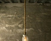 Mason Jar Lighting Hanging Lamp Shabby Chic Lighting Mason Jar Lamp Hanging Light  - Vintage Industrial Rope Design