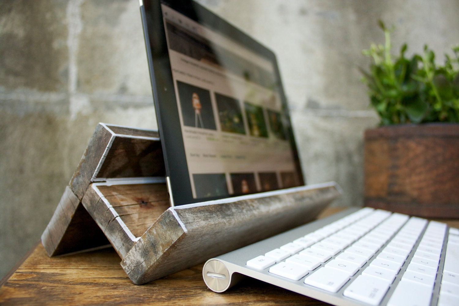 iPad Stand and Amplifier - Salvaged Wood Shabby Chic Design