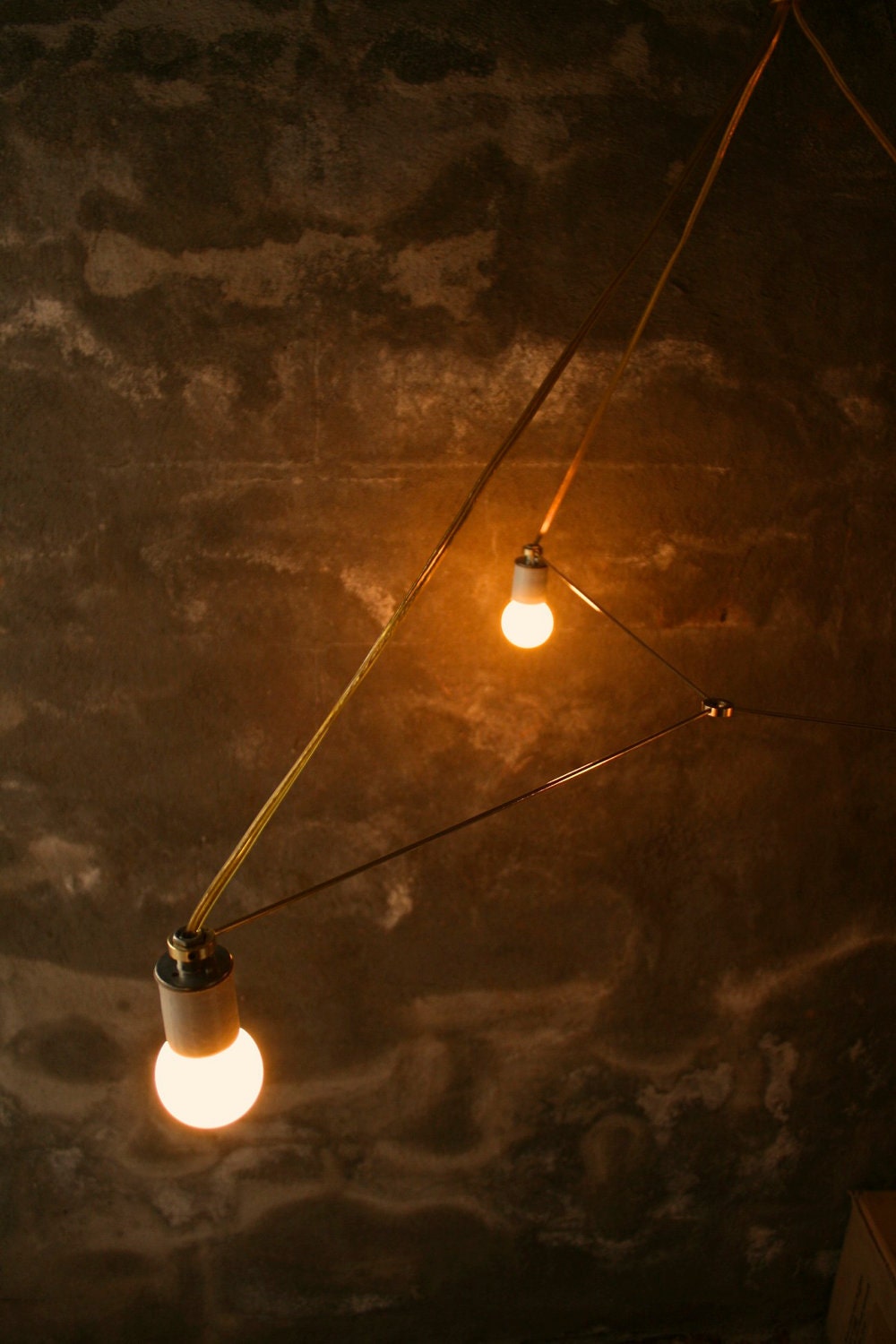 Chandelier Lighting Hanging Lamp Minimal Geometric Modern Brass and Porcelain Chandelier - Luke Lamp Co.