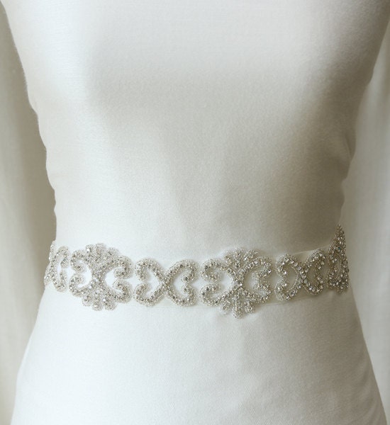 Wedding sash, beaded Bridal Sash Belt, rhinestone sashes, bridal accessories