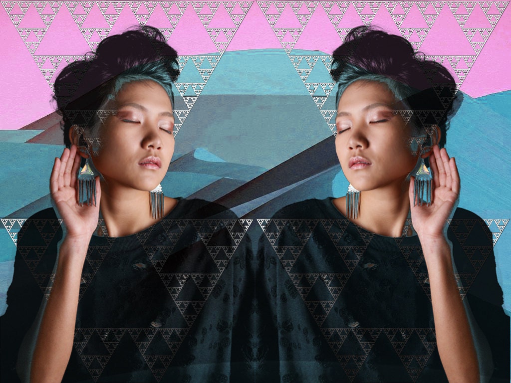 RainbowClaws, triangle earrings, long spikes earrings, bold geometric punk statement jewelry