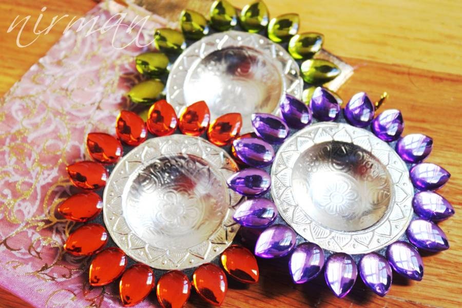 Party favors- Floating T light holder-Set of 3 L.Purple,L.Green,Orange