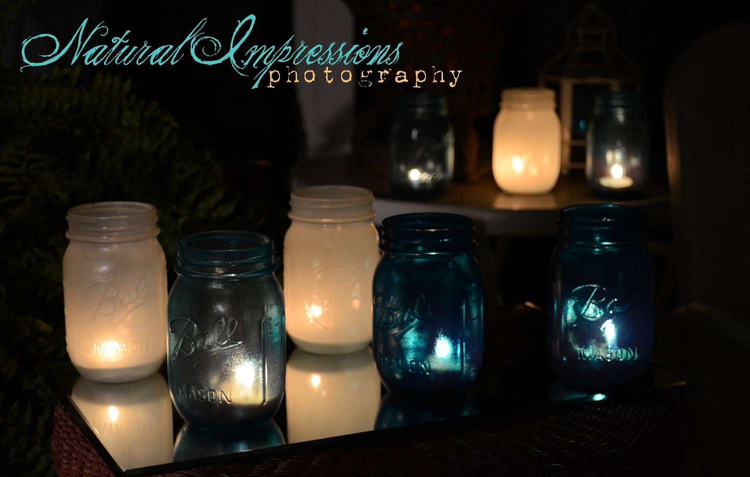 Mason Pint Jars - Pick your color, Set of 24