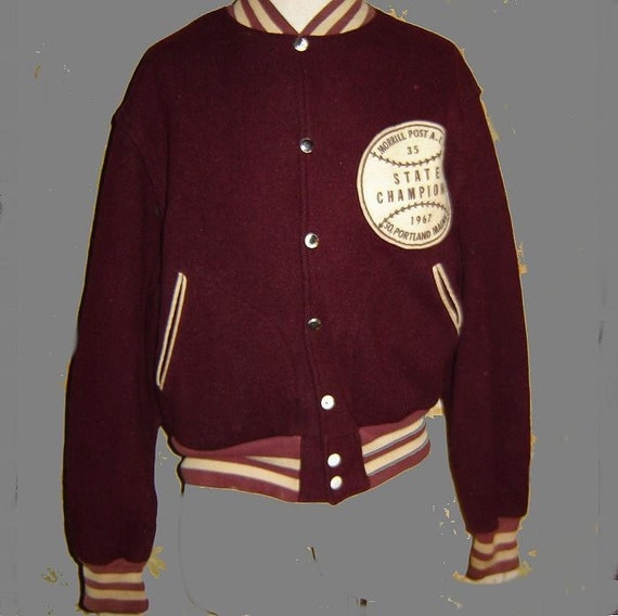 1967 wool state baseball champions jacket size L