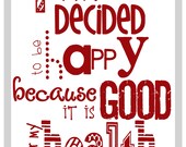 Inspirational Art QUOTE- Decided- Print Wall Art-8x10 - Inspirational Art