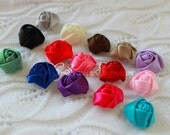 Satin Rolled Rosettes - Small 3/4-1 inch - set of 34