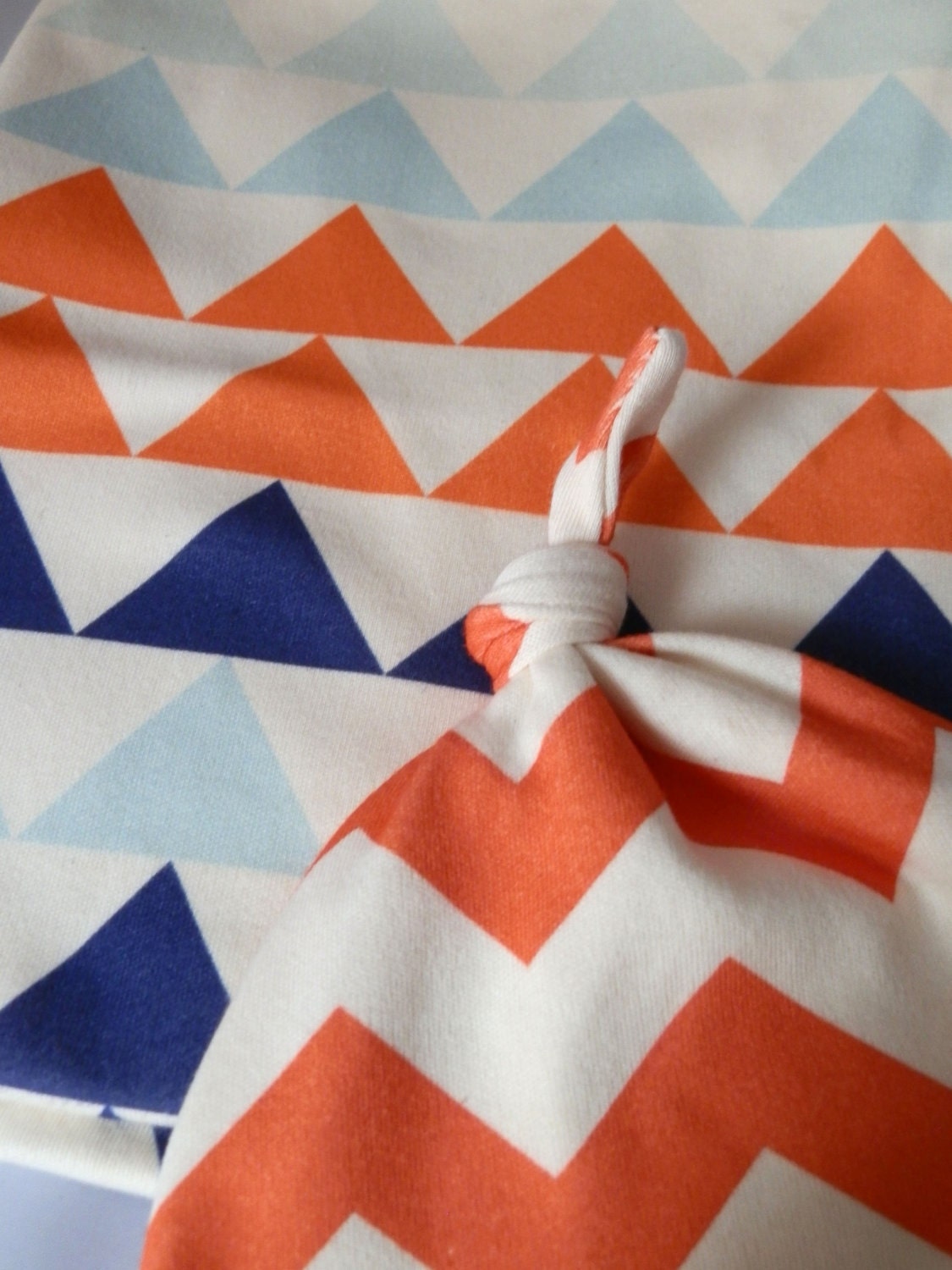 Baby Blanket, Hat and Bib Gift Set, Bright and Bold, Geometric, Chevron and Scallops