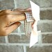 Bridesmaids Rhinestone Cuff Bracelet w/ Silk Ribbon Tie (1 1/2" Wide) Bridesmaid Gift