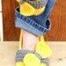 Bow tie strap slippers, booties, shoes, socks in thunderous sunshine yellow and grey.