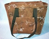 Super Embroidered Ultra Suede Tote: great for work, carry-on bag, or even a diaper bag