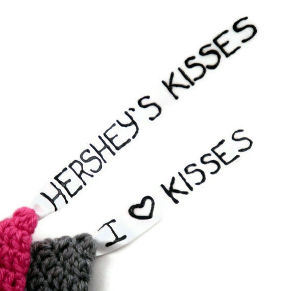 Crochet Baby Hat Hershey's Kiss in Silver Valentine's Baby Photography Prop