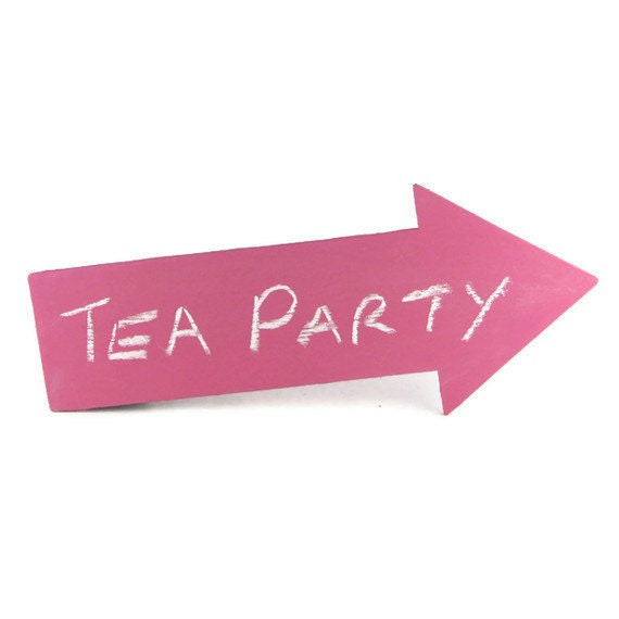 Chalkboard Arrow - Pink Party Sign with Magnetic Back