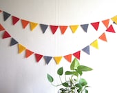 Bunting Garland with colorful felt flags - Kids Birthday Party Decoration, Children's Room Decor, Thanksgiving decor, Photo Booth Prop