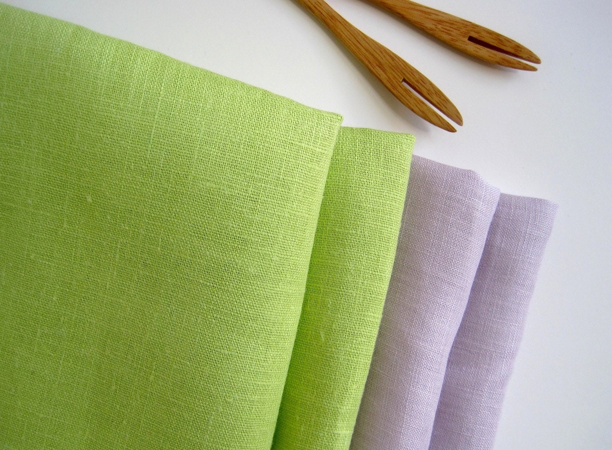 Purple and Green Linen Napkins set of 4, natural linen table linens, summer weddings gift, lavender dinner napkins - PaintRobot