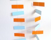 Orange Blue Paper Garland - reusable Birthday Party Decoration, Children's Room Decor, Wedding decor, Photo Booth Prop. Handmade